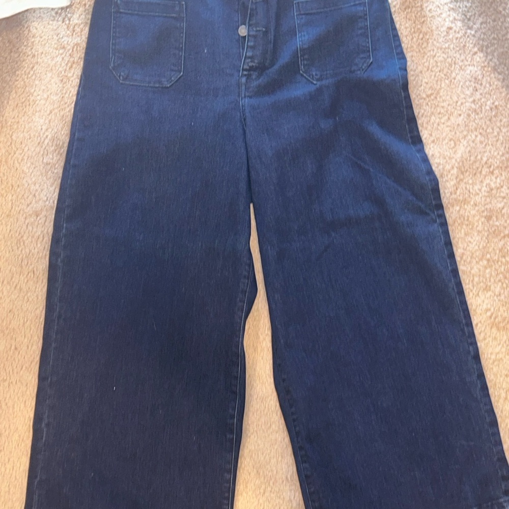 High Rise Blue Wide-Leg Jeans